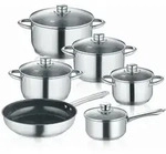 Berndes Kochtopfset Lumina, Edelstahl, Metall, 6-teilig, 16 cm, 3,0 L,1,5 L,