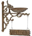 Relaxdays Vogeltr&auml;nke, Braun, Metall, 13.5x27x23.5 cm, Gartenzubeh&ouml;r, Gartenpflege,