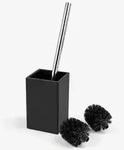 Relaxdays Wc-B&uuml;rste, Schwarz, Holz, Metall, Kunststoff, 9.5x37x9.5 cm,...