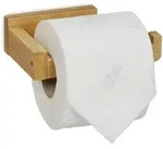 Relaxdays Toilettenpapierhalter, Hellbraun, Holz, 14x4x9 cm, Badaccessoires