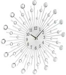 Relaxdays Wanduhr, Silber, Metall, Kunststoff, 50x50x4.5 cm, Dekoration, Uhren,