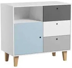 Petits-meubles Wickelkommode, Blau, Holzwerkstoff, 103.5x96.5x55 cm, Babym&ouml;bel,