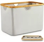 W&auml;schekorb, Beige, Naturmaterialien, 34x37x54 cm, Ordnen & Aufbewahren,