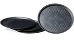 Relaxdays Pizzablech, Anthrazit, Metall, 32x1.3x32 cm, Backen, Backformen, Backbleche