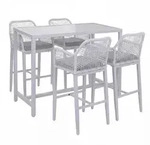 MCW Set, Grau, Metall, 130x105x65 cm, Esszimmer, Barm&ouml;bel, Bartische