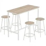 Homcom Bartisch-Set, Eiche, Holzwerkstoff, Nachbildung,Eiche, 50x89.5x110 cm, Essen &