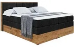 Altdecor Boxspringbett, Schwarz, Holzwerkstoff, H3 + H4, H&ouml;he ca. 38 cm, 160x200 cm,