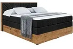 Altdecor Boxspringbett, Schwarz, Holzwerkstoff, H3 + H4, H&ouml;he ca. 38 cm, 180x200 cm,