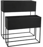 Blumenst&auml;nder, Schwarz, Metall, 17.5x51x46 cm, Wohnzimmer, Wohnzimmertische,