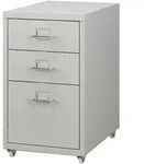 [en.casa] Rollcontainer, Wei&szlig;, Metall, 3 Schubladen, 28x48x41 cm, Arbeitszimmer,