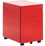 Beliani Aktenschrank, Rot, Metall, 3 Schubladen, 39x60x50 cm, Arbeitszimmer,