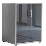 Mid.you Aktenschrank, Grau, Anthrazit Hochglanz, Holzwerkstoff, 2 F&auml;cher,...