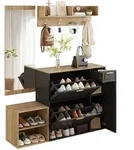 Okwish Garderobenset, Natur, Holzwerkstoff, 130x174x30 cm, Garderobe, Garderoben-Set