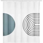 Sch&ouml;ner Wohnen Duschvorhang, Grau, T&uuml;rkis, Wei&szlig;, Kunststoff, 180x200 cm,