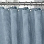 Duschvorhang, Hellblau, Textil, 92x182 cm, Badtextilien, Duschvorh&auml;nge