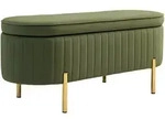 Homcom Truhenbank, Gr&uuml;n, Metall, Nachbildung,Kiefer, F&uuml;llung: Polyester, Oval,