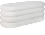 Relaxdays Sitzbank, Wei&szlig;, Holzwerkstoff, Textil, 110x42x45 cm, Esszimmer, B&auml;nke,