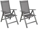 Gardenson Gartenklappstuhl-Set, Anthrazit, Metall, Kunststoff, eckig,...