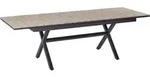 Beliani Gartentisch, Hellbraun, Grau, Metall, rechteckig, 90x76x184 cm, Gartenm&ouml;bel,