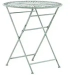 Beliani Gartentisch, Gr&uuml;n, Metall, Rund, 70x75x70 cm, Gartenm&ouml;bel,...
