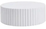 Beliani Couchtisch, Wei&szlig;, Keramik, Rund, 117x42x117 cm, Wohnzimmer,