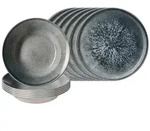 Ritzenhoff Breker Pizza-, Grau, Keramik, 12-teilig, Rund, 2x2x2 cm, Essen & Trinken,