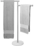Handtuchhalter, Grau, Stein, 26x91.7x47 cm, Badaccessoires, Waschplatzzubeh&ouml;r,