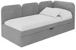 Altdecor Einzellbett, Hellgrau, Textil, 80x200 cm, Kinderzimmer & Jugendzimmer,