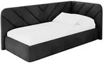 Altdecor Einzellbett, Schwarz, Textil, 100x200 cm, Kinderzimmer & Jugendzimmer,