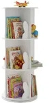 Relaxdays B&uuml;cherregal, Wei&szlig;, Holzwerkstoff, Rund, 40x97x40 cm, Kinderzimmer &