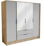 Masseno Dreht&uuml;renschrank, Eiche Artisan, Holzwerkstoff, 8 F&auml;cher, 2...