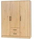Masseno Dreht&uuml;renschrank, Eiche Artisan, Holzwerkstoff, 4 F&auml;cher, 2...