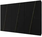 Mirjan24 Dreht&uuml;renschrank, Schwarz, Gold, Kunststoff, Rechteckig, 300x202x50 cm,