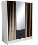 Masseno Dreht&uuml;renschrank, Wei&szlig;, Holzwerkstoff, 8 F&auml;cher, 2 Schubladen,...