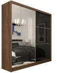 Masseno Schwebet&uuml;renschrank, Nussbaum, Holzwerkstoff, 6 F&auml;cher, 4 Schubladen,