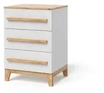 VitaliSpa Kommode, Wei&szlig;, Eiche Artisan, Holzwerkstoff, 3 Schubladen,...