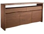 Massivmoebel24 Sideboard, Braun, Holz, Echtholz,Akazie, 4 F&auml;cher, 2 Schubladen,