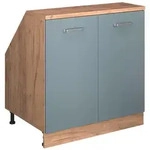Vicco Dachschr&auml;genschrank, Blaugrau, Eiche, Holzwerkstoff, 1 F&auml;cher,...