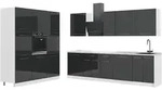 Vicco K&uuml;chenzeile, Anthrazit, Wei&szlig;, Holzwerkstoff, Rechteckig, 460x206.8x51.6...