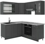 Vicco Eckk&uuml;che, Anthrazit, Anthrazit, Holzwerkstoff, Formgebogen, 190x206.8x60...