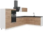 Vicco Eckk&uuml;che, Eiche, Wei&szlig;, Holzwerkstoff, Formgebogen, 347x153.6x60 cm, K&uuml;chen,