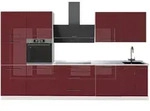 Vicco K&uuml;chenzeile, Bordeaux, Wei&szlig;, Holzwerkstoff, Rechteckig, 340x206.8x51.6 cm,