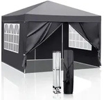 Faltpavillon, Anthrazit, Metall, 300x260x300 cm, Sonnenschutz & Sichtschutz,