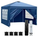 Faltpavillon, Blau, Textil, 300x255x300 cm, Sonnenschutz & Sichtschutz,...