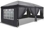 Faltpavillon, Grau, Textil, 300x268x600 cm, Sonnenschutz & Sichtschutz,...