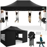 Faltpavillon, Schwarz, Textil, 300x320x450 cm, Sonnenschutz & Sichtschutz,...