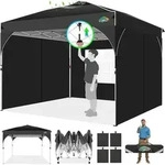 Faltpavillon, Schwarz, Textil, 300x204x204 cm, Sonnenschutz & Sichtschutz, Pavillons