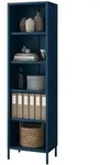 Jan Nowak B&uuml;cherregal, Dunkelblau, Metall, Rechteckig, 50x180x35 cm,...