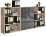Mid.you Aktenschrank, Sonoma Eiche, Anthrazit Hochglanz, Holzwerkstoff, 5...