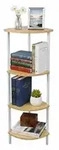Relaxdays Eckregal, Hellbraun, Metall, Holzwerkstoff, 44.5x125x31.5 cm, Wohnzimmer,